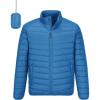 Outdoor Ventures Men’s Lightweight Packable Puffer Winter Jacket Insulated Puffy Coat for Snow Ski Hiking Travel(Cobalt Blue(fold in Pocket Or Bag))