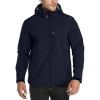 Outdoor Ventures Men’s Lightweight Softshell Jacket Fleece Lined Hooded Water Resistant Winter Hiking Windbreaker Jackets(Deep Blue-removable Hood)