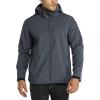Outdoor Ventures Men’s Lightweight Softshell Jacket Fleece Lined Hooded Water Resistant Winter Hiking Windbreaker Jackets(Dimgrey- Removable Hood)