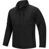 Outdoor Ventures Men’s Softshell Jacket Waterproof Fleece Lined Rain Shell Jacket Lightweight Windbreaker for Hiking Travel(Black)