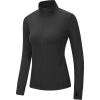 Outdoor Ventures Women’s Full Zip Up Athletic Jacket Lightweight Workout Running Jacket with Pockets for Hiking Yoga Gym(Black)