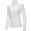 Outdoor Ventures Women’s Full Zip Up Athletic Jacket Lightweight Workout Running Jacket with Pockets for Hiking Yoga Gym(White)