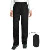 Outdoor Ventures Women’s Rain Pants Packable Waterproof Hiking Pants Windproof Breathable Outdoor Rain Over Pants(Black)