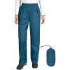 Outdoor Ventures Women’s Rain Pants Packable Waterproof Hiking Pants Windproof Breathable Outdoor Rain Over Pants(Moroccan Blue)