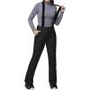 Outdoor Ventures Women’s Ski Snow Bib Pants Warm Insulated Waterproof Snowboard Softshell Pants with Detachable Bib(Black)