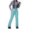 Outdoor Ventures Women’s Ski Snow Bib Pants Warm Insulated Waterproof Snowboard Softshell Pants with Detachable Bib(Blue)