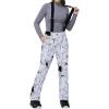 Outdoor Ventures Women’s Ski Snow Bib Pants Warm Insulated Waterproof Snowboard Softshell Pants with Detachable Bib(Fissure)