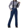 Outdoor Ventures Women’s Ski Snow Bib Pants Warm Insulated Waterproof Snowboard Softshell Pants with Detachable Bib(Navy Blue)