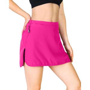 Outdoor Ventures Women’s Tennis Skirts with Pockets, Golf Skort Workout Athletic Running Hiking Skirts with Shorts(Pink-upgrade)