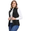 Outdoor Ventures Women’s Fleece Vest, Zip Up Lightweight Soft Running Vest Outerwear Sleeveless with Pockets(Black)