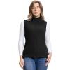 Outdoor Ventures Women’s Fleece Vest, Zip Up Lightweight Soft Running Vest Outerwear Sleeveless with Pockets(Black)
