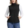 Outdoor Ventures Women’s Fleece Vest, Zip Up Lightweight Soft Running Vest Outerwear Sleeveless with Pockets(Black)