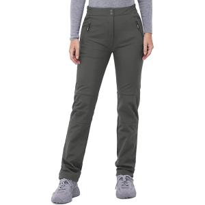 Outdoor Ventures Women’s Idra Fleece Lined Hiking Pants Outdoor Softshell Waterproof Snow Pants Windproof Ski Pants(Grey)