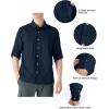 Outdoor Ventures Men’s UPF 50+ UV Sun Protection SPF Hiking Shirt Long Sleeve Lightweight Quick Dry for Safari Travel Fishing(Navy)