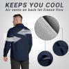 Outdoor Ventures Men’s UPF 50+ UV Sun Protection SPF Hiking Shirt Long Sleeve Lightweight Quick Dry for Safari Travel Fishing(Navy)