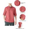Outdoor Ventures Men’s UPF 50+ UV Sun Protection SPF Hiking Shirt Long Sleeve Lightweight Quick Dry for Safari Travel Fishing(Watermelon)