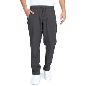 Outdoor Ventures Men’s Summer Jogger Sweatpants Lightweight Water Resistant Active Casual Hiking Pants for Workout Gym Running Sport Dark Brown