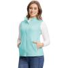 Outdoor Ventures Women’s Fleece Vest, Zip Up Lightweight Soft Running Vest Outerwear Sleeveless with Pockets(Mint Green)