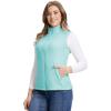Outdoor Ventures Women’s Fleece Vest, Zip Up Lightweight Soft Running Vest Outerwear Sleeveless with Pockets(Mint Green)