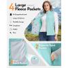 Outdoor Ventures Women’s Fleece Vest, Zip Up Lightweight Soft Running Vest Outerwear Sleeveless with Pockets(Mint Green)